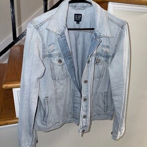 GAP Light Blue Distressed Denim Jacket